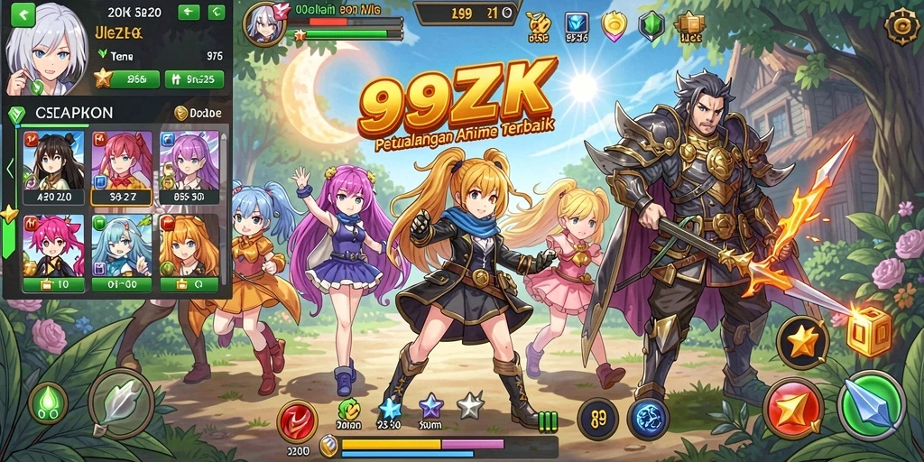 Menampilkan aksi epik dalam dunia Anime yang indah.