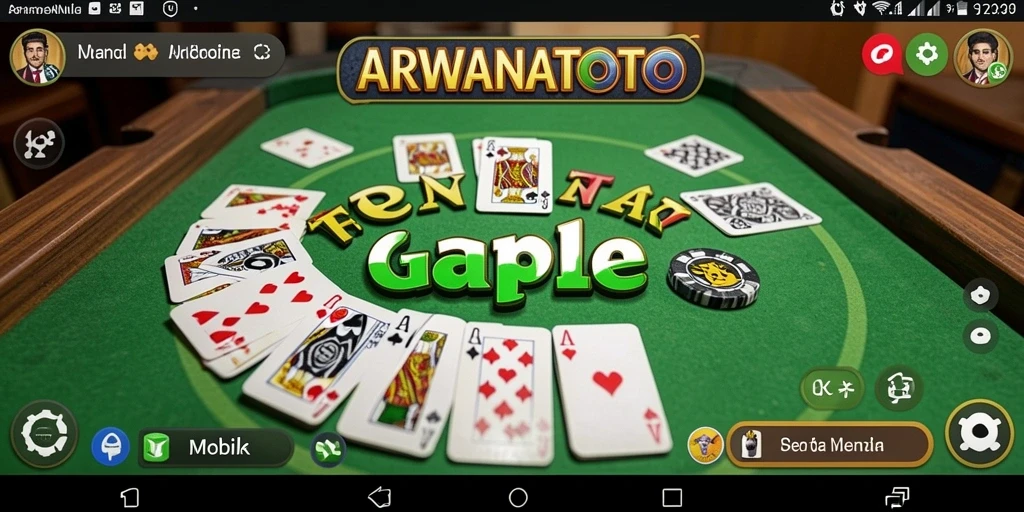 Tampilan menarik dari gameplay Gaple ARWANATOTO yang seru.