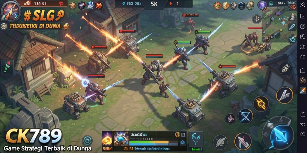 Tangkapan layar CK789 menampilkan aksi pertempuran epic di dunia SLG.