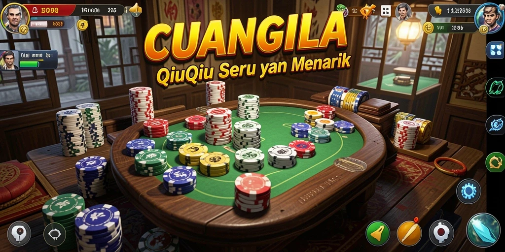 Tangkapan layar utama CUANGILA menampilkan keseruan permainan QiuQiu.