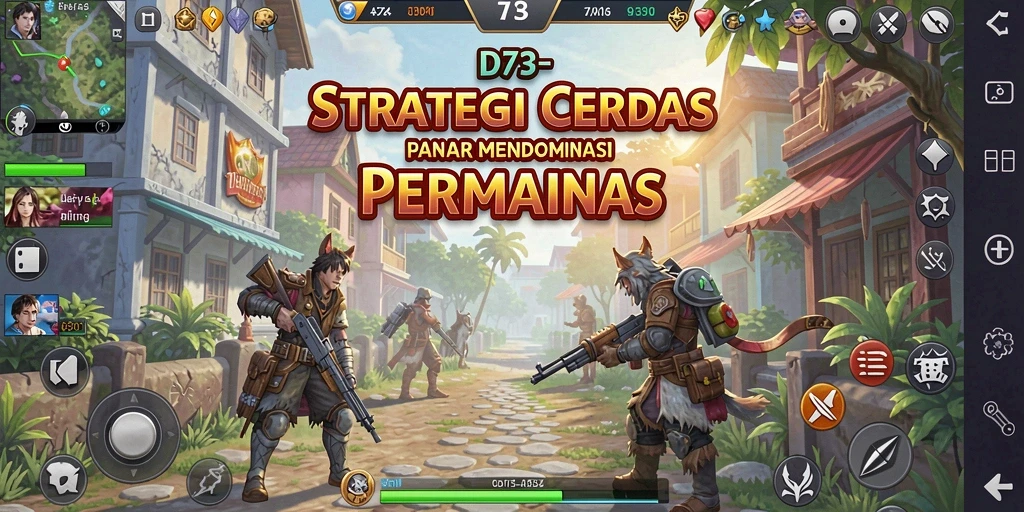 Tampilan menarik dari gameplay strategi D73 yang menantang.