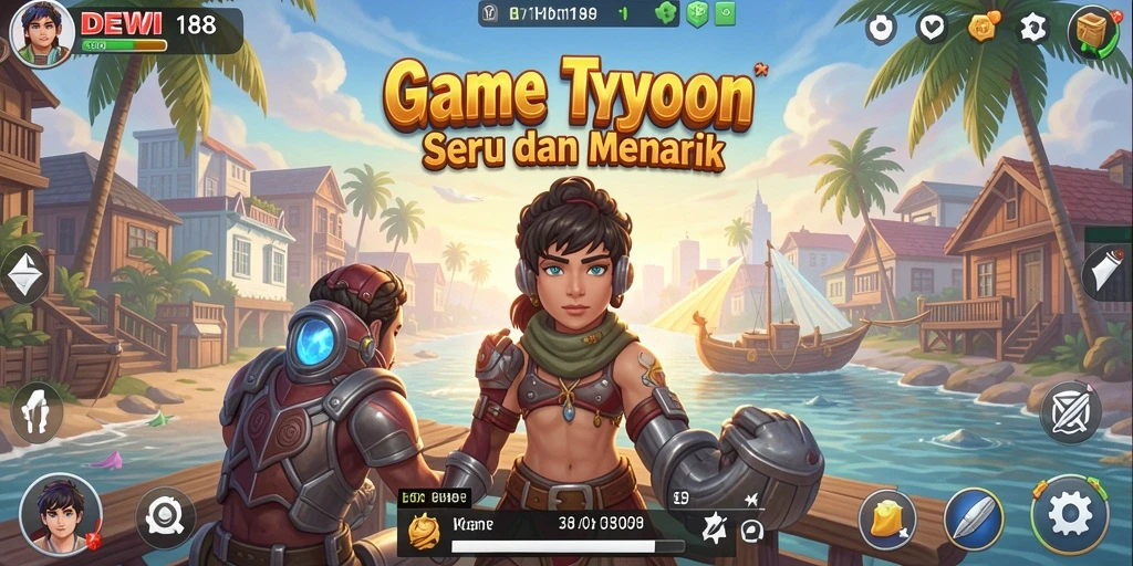 Screenshot DEWI188 menunjukkan gameplay menarik dari manajemen bisnis.