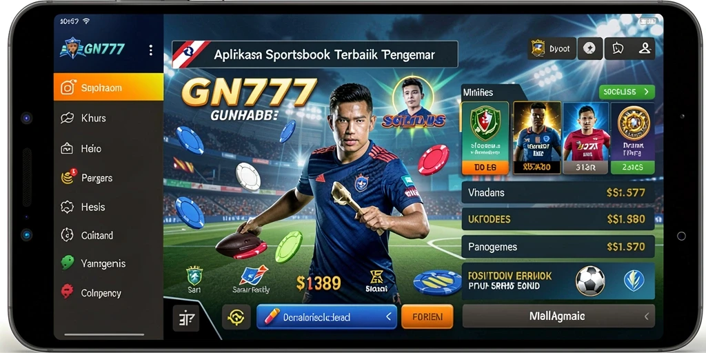 Tampilan screenshot utama GN777 menampilkan aktivitas taruhan olahraga.