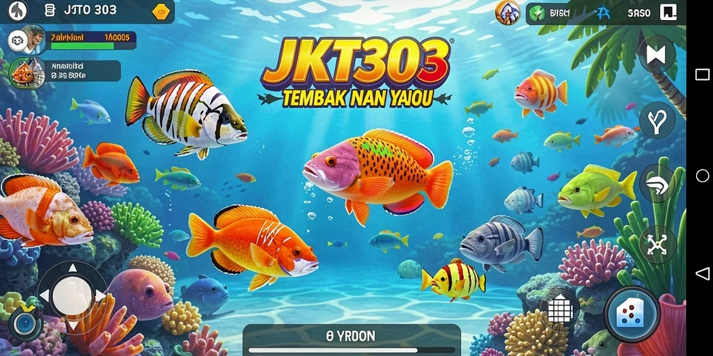 Screenshot JKT303 menampilkan aksi seru tembak ikan di dalam game.