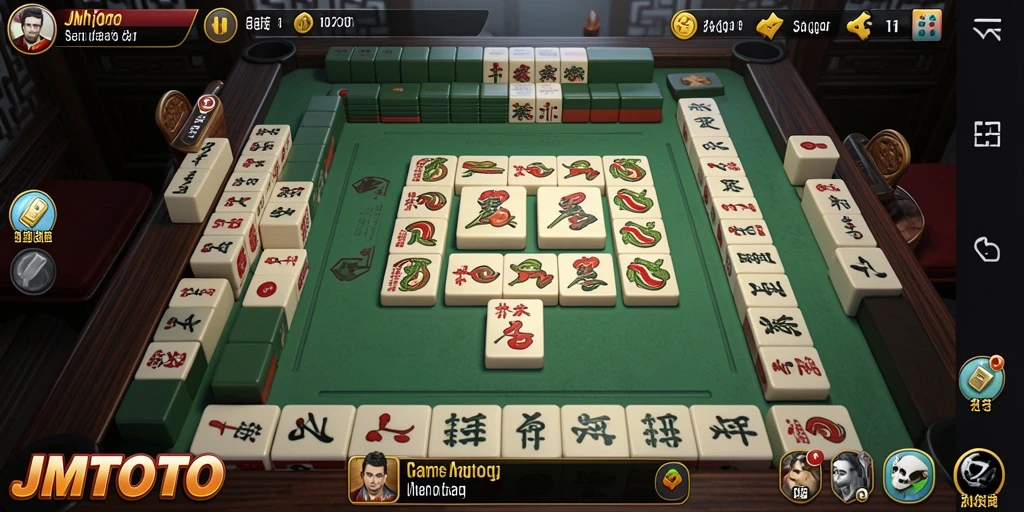 Screenshot utama JMTOTO menampilkan gameplay Mahjong yang seru.