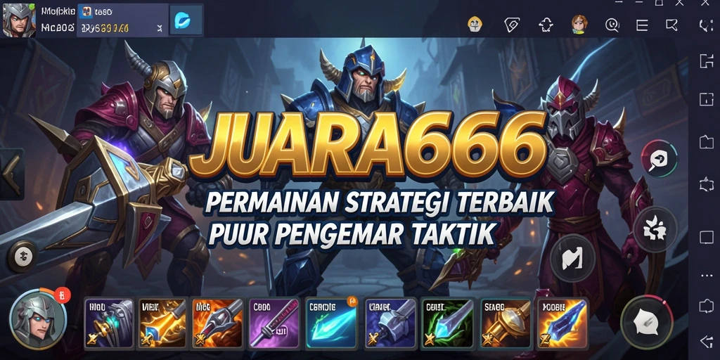 Tampilkan gameplay menegangkan dari JUARA666 saat pemain merencanakan strategi cerdas.