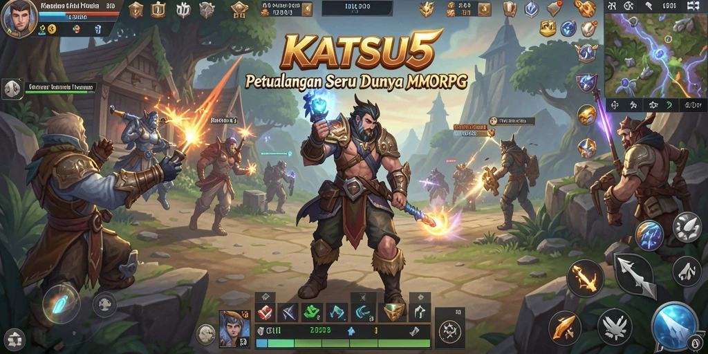 Tampilan menakjubkan dari gameplay KATSU5 dalam dunia MMORPG.