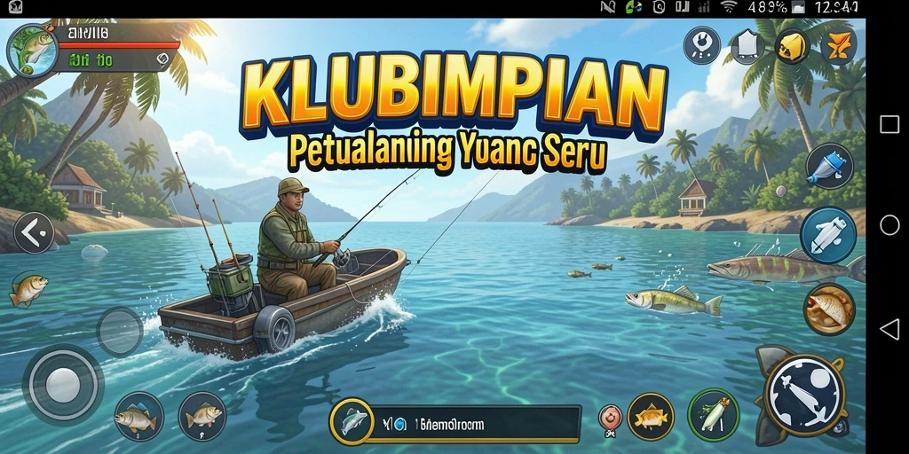 Gameplay seru KLUBIMPIAN menampilkan pengalaman memancing yang mengasyikkan.