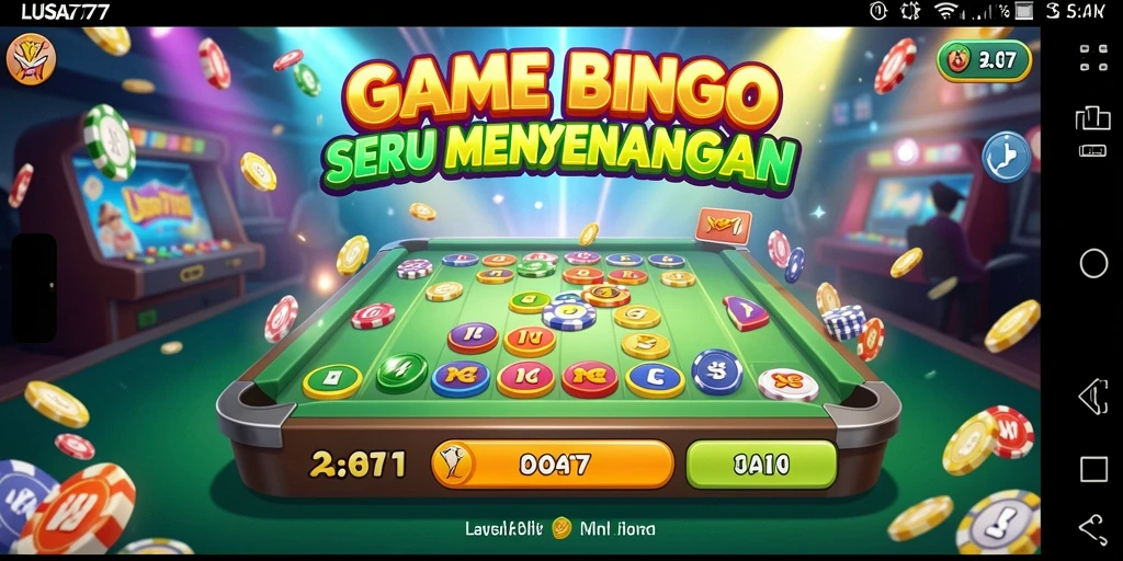 Tampilan gameplay seru dalam LUSA777 dengan suasana Bingo yang mendebarkan.