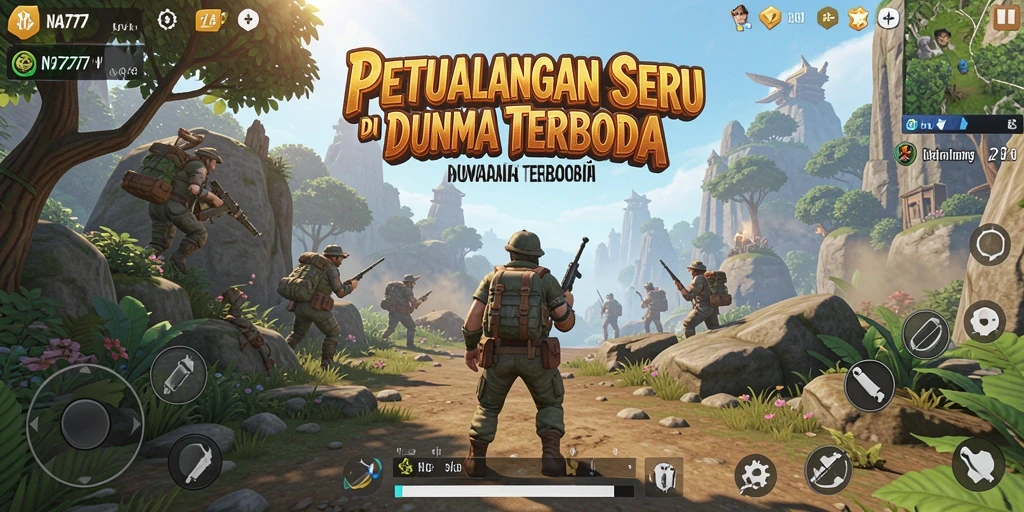 Tangkapan layar dari gameplay yang menampilkan dunia terbuka yang luas.