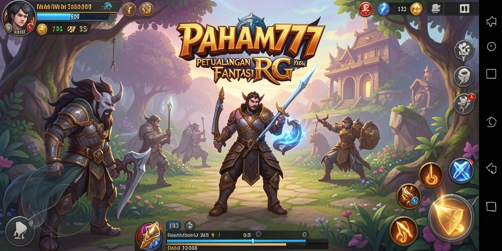 Tampilan menarik dari gameplay PAHAM777 saat bertarung di dunia RPG.