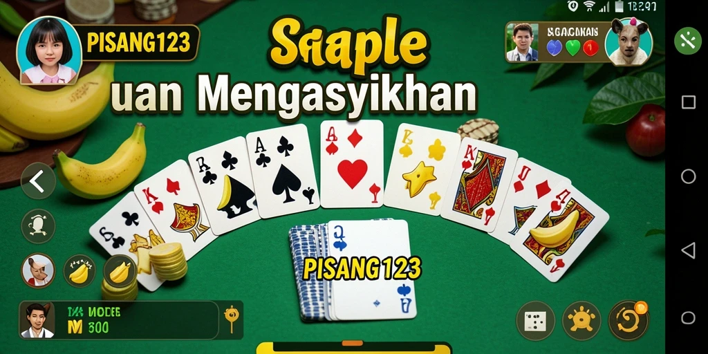 Tampilan seru dari gameplay Gaple di PISANG123.