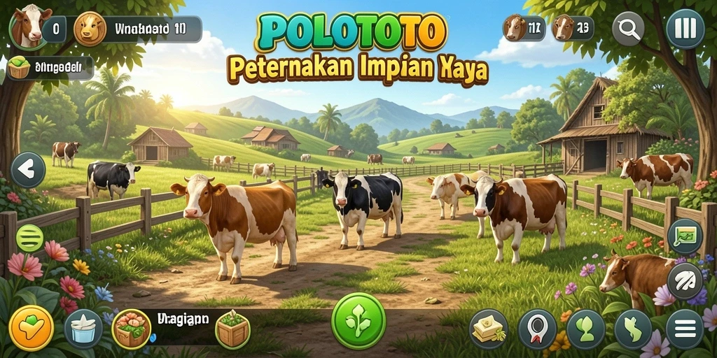 Tangkapan layar gameplay POLOTOTO menunjukkan keseruan bertani.
