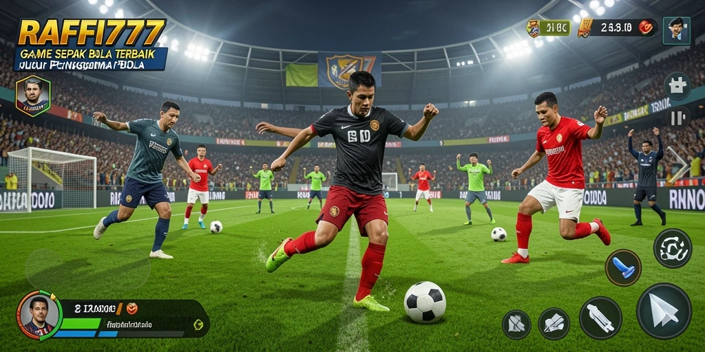 Tampilan gameplay RAFFI777 yang mengesankan dalam laga sepak bola.