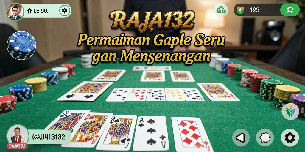 Tangkapan layar gameplay RAJA132 menunjukkan serunya permainan Gaple.