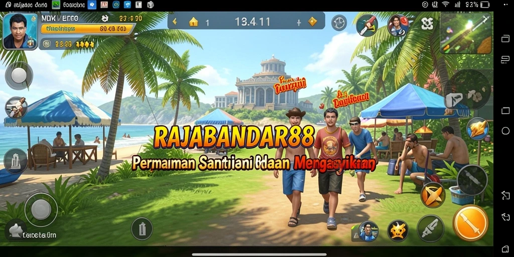 Tampilan gameplay RAJABANDAR88 yang penuh warna dan menghibur.