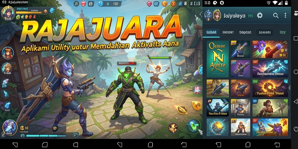 Tampilan aplikasi RAJAJUARA dengan fitur-fitur Utility yang membantu.