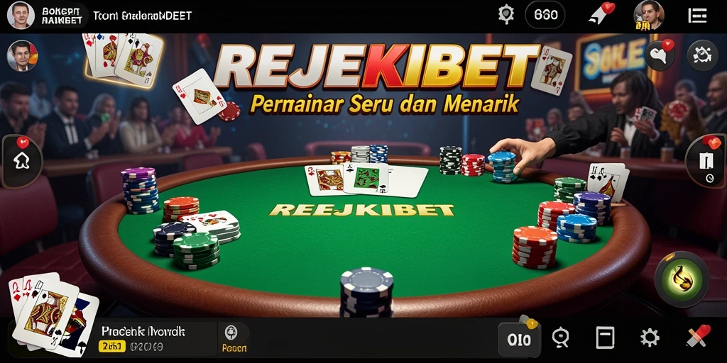 Tangkapan layar game Poker REJEKIBET menunjukkan pemain dalam aksi seru.