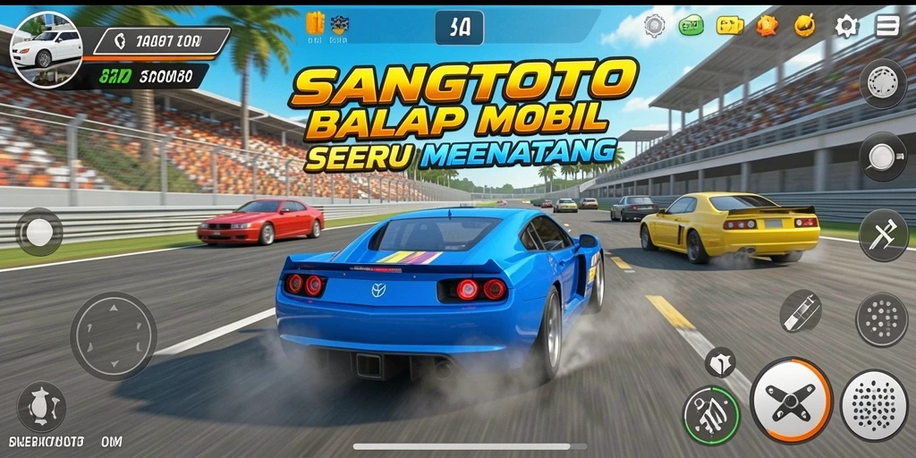 Screenshot SANGTOTO menampilkan aksi balapan yang seru dan mendebarkan.