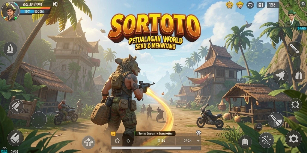 Tampilan gameplay SORTOTO yang menantang dan bebas eksplorasi.
