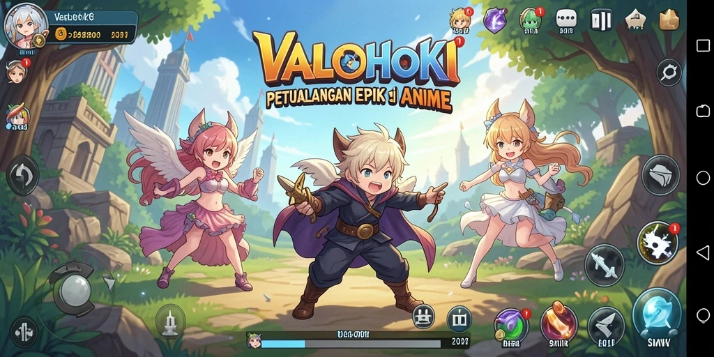 Tampilan gameplay VALOHOKI yang menakjubkan dan penuh aksi.