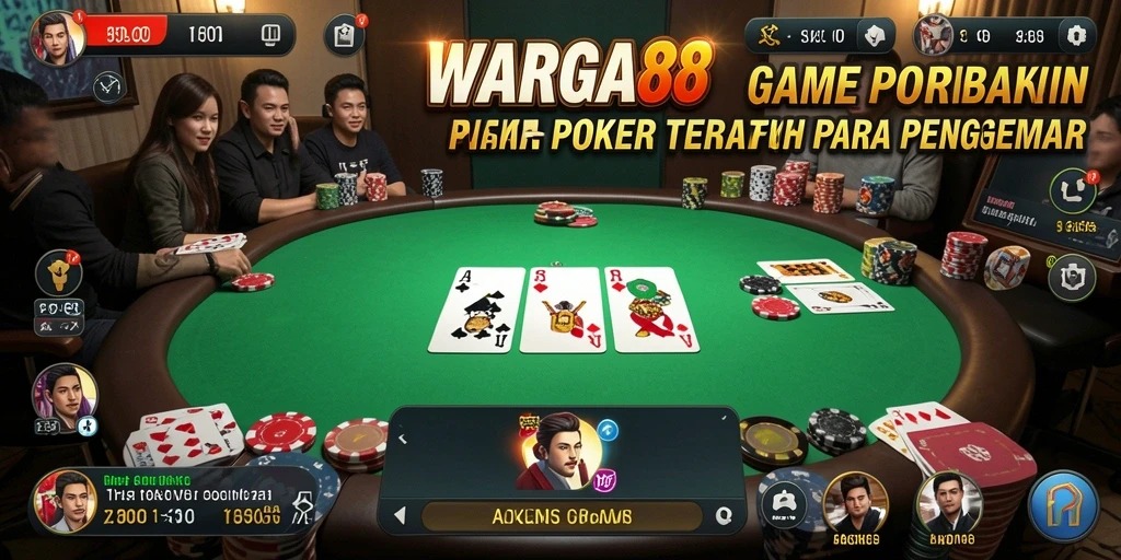 Tampilan gameplay Poker yang menarik di WARGA88.