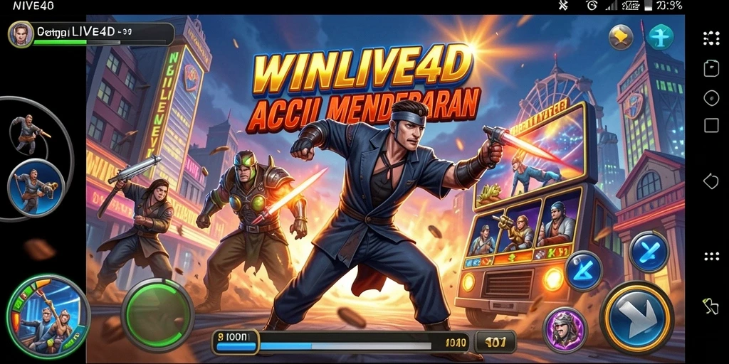 Menampilkan aksi mendebarkan dalam gameplay WINLIVE4D.