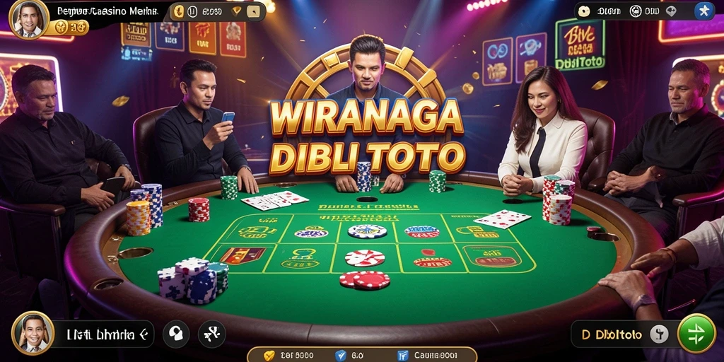 Tampilan gameplay WIRANAGA dengan dealer langsung yang interaktif.
